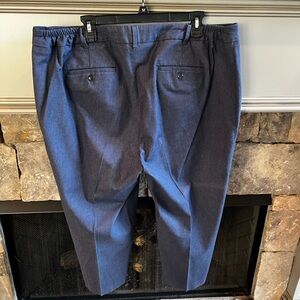Chelsea Talbot pants, cropped dark chambray cotton pants. 16W